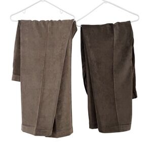 Joseph & Feiss Mens Brown Corduroy Dress Pants Flat Front W50 L32 RN77219 2 pack